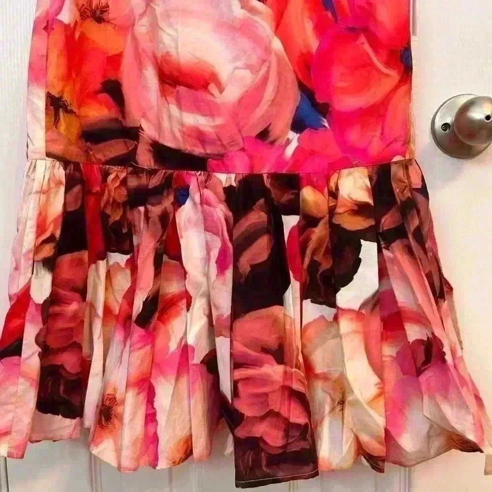 MSGM Floral Print Ruffled Mini Dress Size IT 42/ US S - Picture 4 of 5